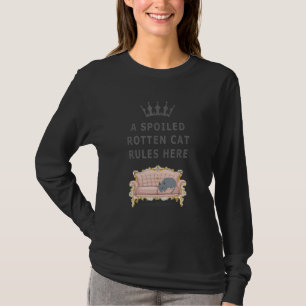 T-shirt Un Chat Tourbé Goutté Règles Ici Chat Gris Dormant
