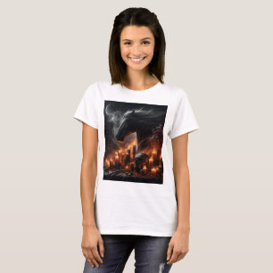 T-shirt un cheval à la tête noire et un cheval noir