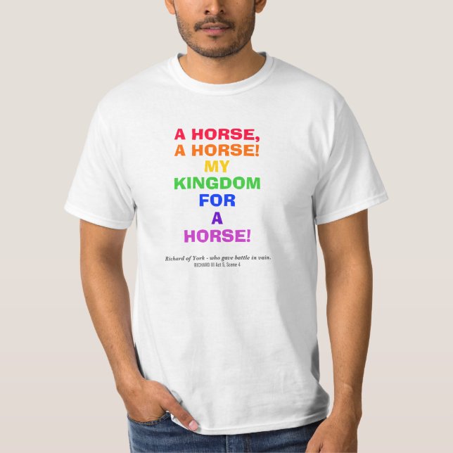 T-shirt Un cheval, un cheval ! Mon royaume pour un cheval (Devant)