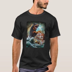 T-shirt Un Chien De Rottweiler Attaque Un Bateau De Guerre