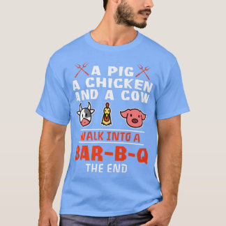 T-shirt Un Cochon Un Poulet Et Une Vache Marchent Dans Un 