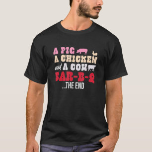 T-shirt Un cochon, une poule et une vache entrent dans un 