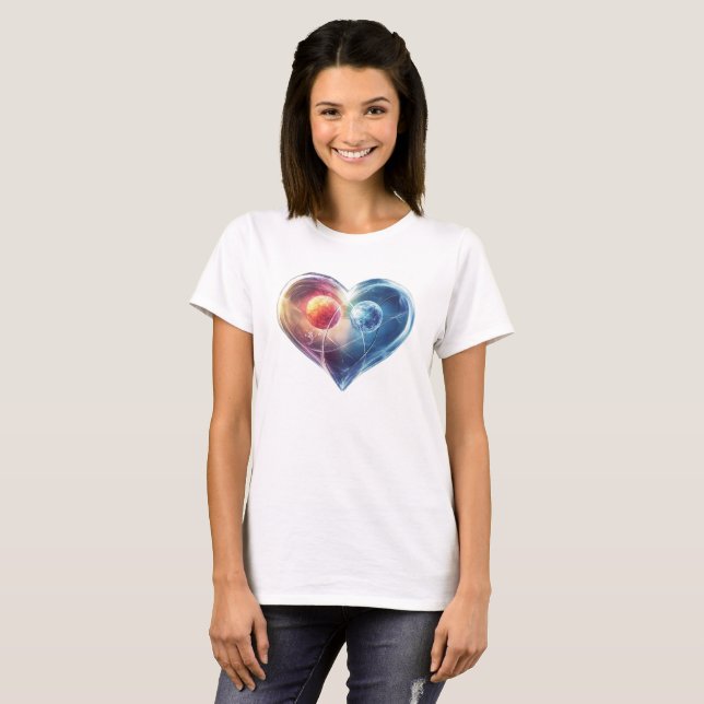 T-shirt Un coeur merveilleux "Un coeur deux vies" (Devant entier)
