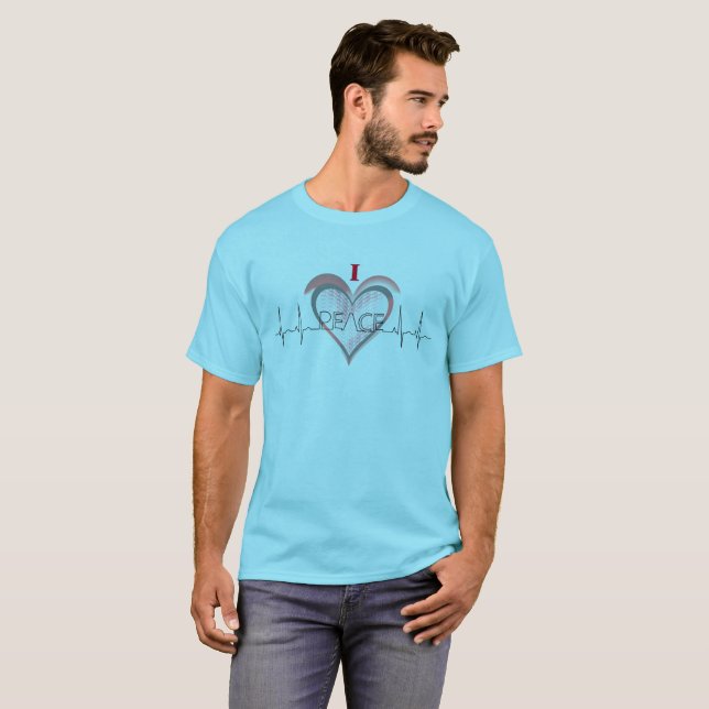 T-shirt Un coeur pour la paix (Devant entier)