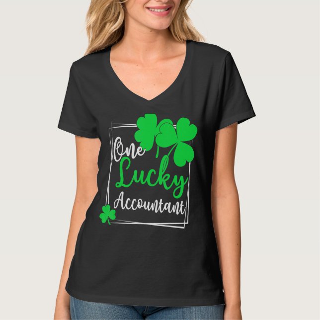 T-shirt Un comptable chanceux Comptable d'adolescents St P (Devant)