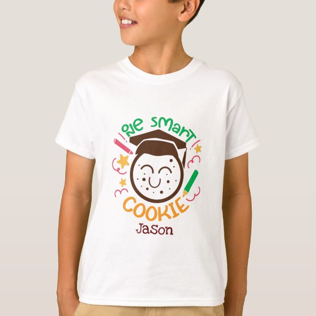 T-shirt Un cookie intelligent - École (Devant)