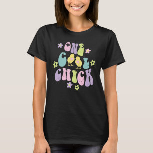 T-shirt Un cool poussin rétro fleur hippie garçon de Pâque