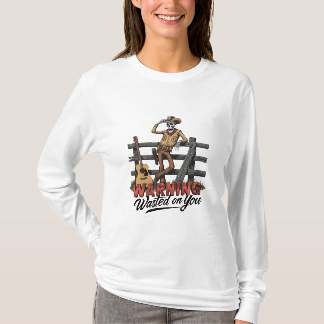 T-shirt Un cow-boy squelettique pourrissant son casquette (Devant)