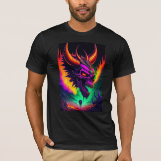 T-shirt Un crâne de démon diabolique terrifiant fou 