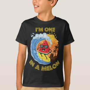 T-shirt Un Dans Un Melon Plat Fun Été Watermelon Fruit Lo