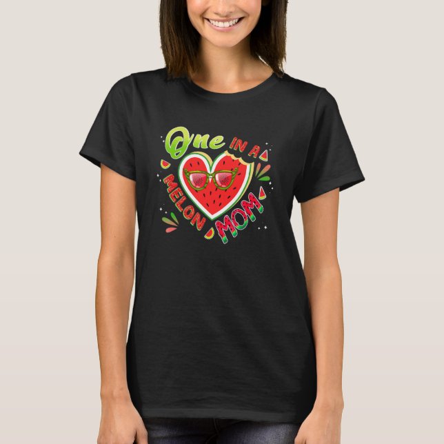 T-shirt Un Dans Une Mère Melon Anniversaire Famille Matchi (Devant)