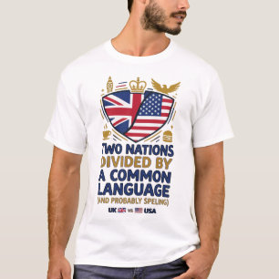 T-shirt Un design de langage UK et USA drôle