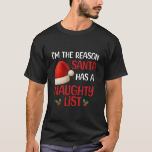 T-shirt Un design de liste des vilains de Noël amusant