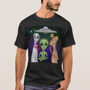 T-shirt Un dessin Alien gris, petit vert, Anunnaki