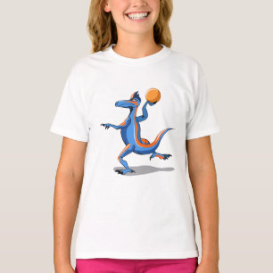 T-shirt Un Dessin Iguanodon Jouant Au Basket-Ball.
