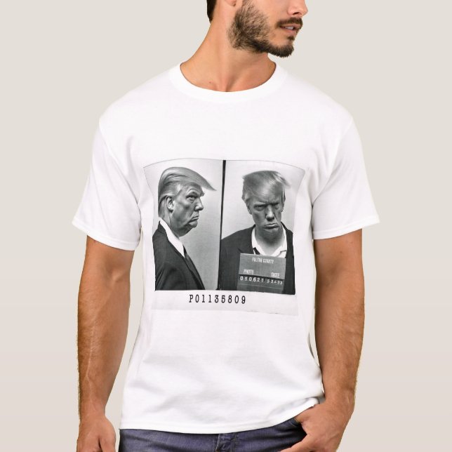 T-shirt Un dessin montrant le cliché de Donald Trump. (Devant)