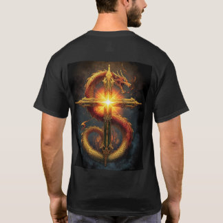T-shirt Un dessin puissant et détaillé d'un dragon enroulé