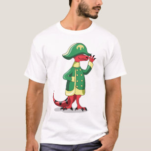 T-shirt Un Dessin Tyrannosaur Rex Habillé Comme Napoléon.
