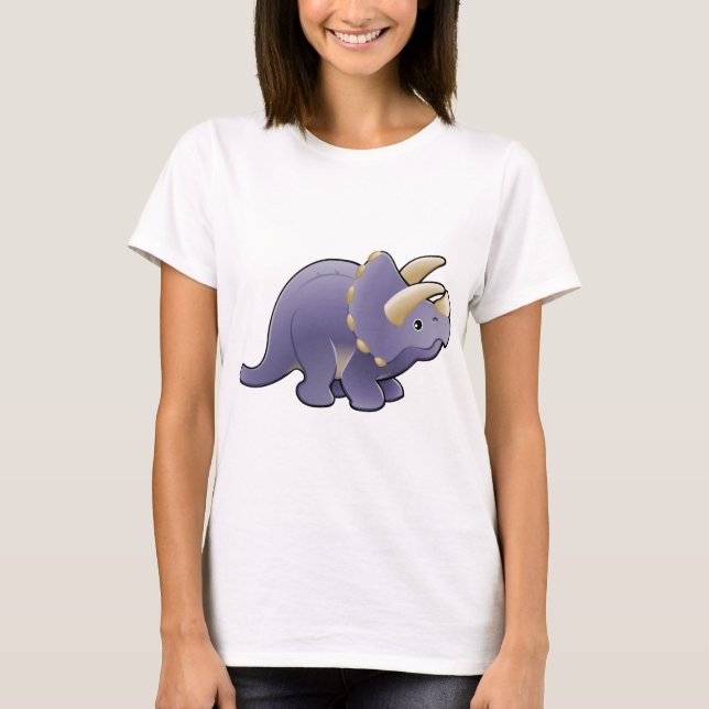 T-shirt Un dinosaure amical mignon de triceratops (Devant)