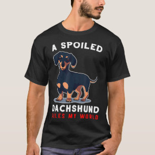 T-shirt Un Doxie Dachshund Gâché Régit Mon World Wiener Do