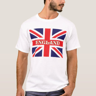 T-shirt Un drapeau d'Union Jack avec l'Angleterre écrite