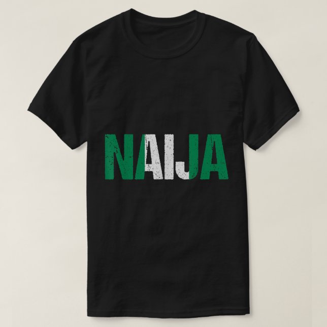 T-shirt Un Drapeau Nigérian Distressed Surnom Pour Le Nige (Design devant)