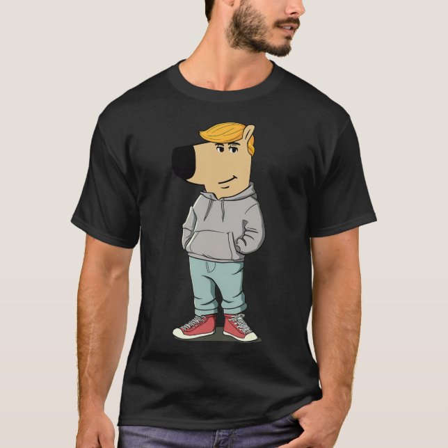 T-shirt Un drôle de mème de chien Trump Casquette fait sa  (Devant)