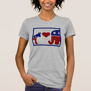 T-shirt Un éléphant républicain et un âne démocratiqu