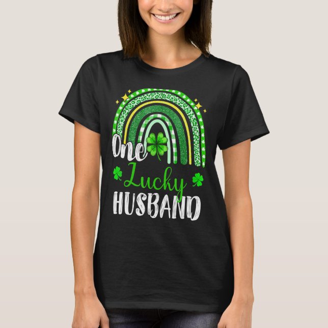 T-shirt Un Empreinte de léopard Lucky Husband Rainbow St P (Devant)