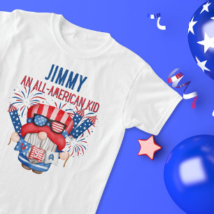 T-shirt "Un enfant entièrement américain" Gnome Personnali