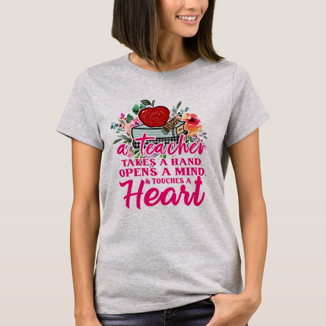 T-shirt Un Enseignant Prend Un Don À La Main Pour L'Enseig (Devant)