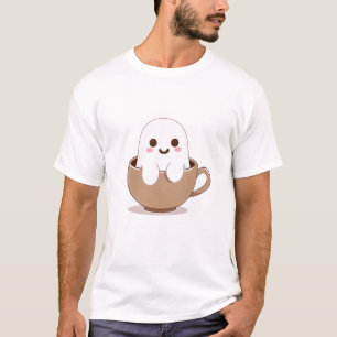T-shirt Un fantôme en coupe de café