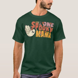 T-shirt Un Fantôme Super Mama Éffrayant Avec Fleurs Vintag