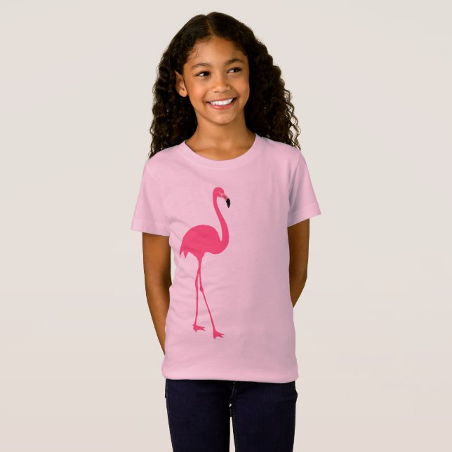 T-Shirt Un flamant rose mignon d'isolement (Devant entier)