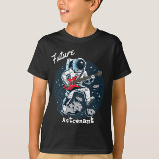 T-shirt Un futur astronaute de l'espace joue de la guitare