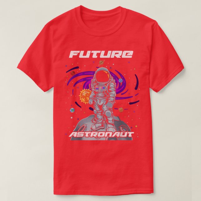 T-shirt Un futur astronaute sur l'astronomie de la lune  (Design devant)