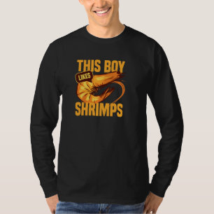 T-shirt Un Garçon Aime Les crevettes Drôle Chef De Fruits