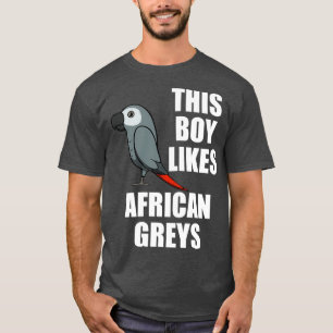 T-shirt Un Garçon Aime Les Gris Africains Animaux Exotique