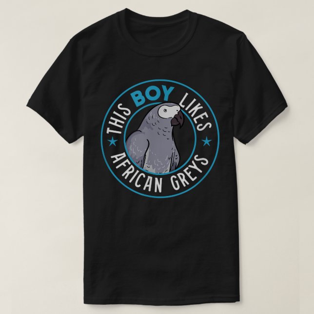 T-shirt Un garçon aime les gris africains Nature Eotic Ani (Design devant)