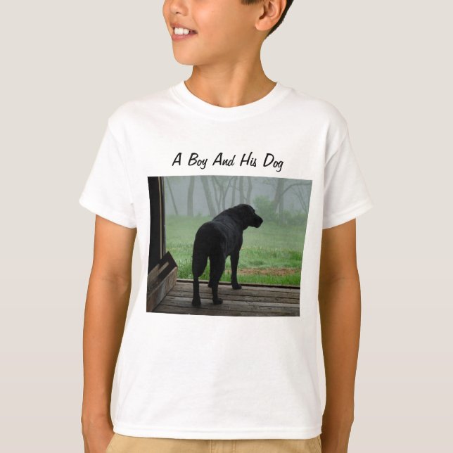 T-shirt Un garçon et son chien (Devant)
