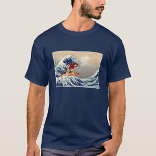 T-shirt Un grand cavalier de vague outre de Kanagawa