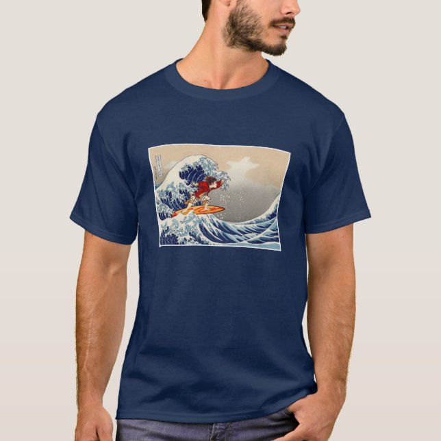 T-shirt Un grand cavalier de vague outre de Kanagawa (Devant)
