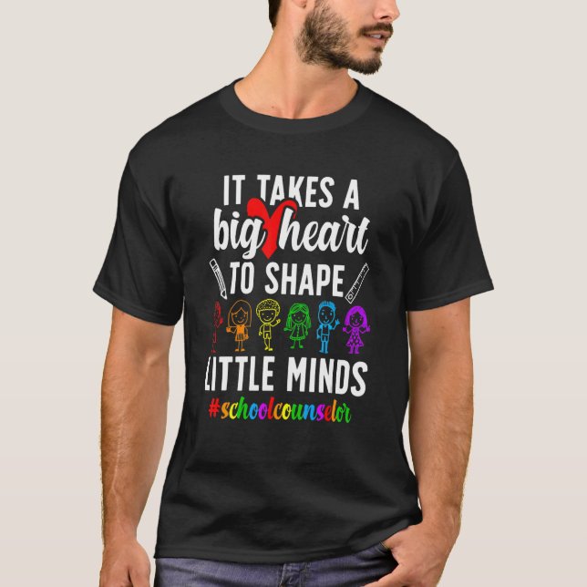T-shirt Un grand coeur Meilleur conseiller scolaire Consei (Devant)