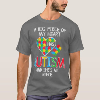 T-shirt Un Gros Morceau De Mon Coeur A Autisme La Sensibil