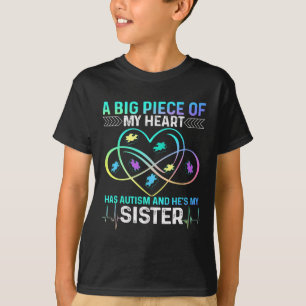 T-shirt Un Gros Morceau De Mon Cœur A L'Autisme Et C'Est M