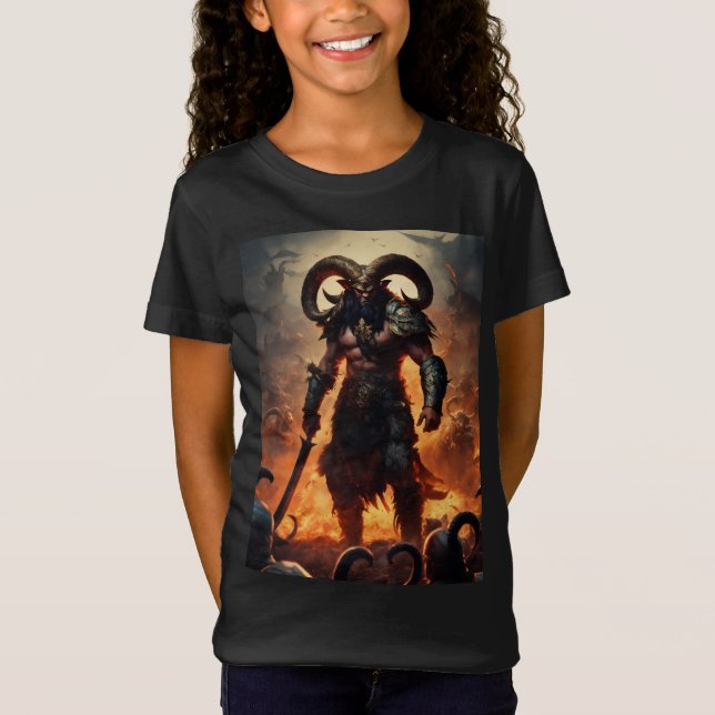 T-Shirt Un guerrier monstre avec la tête d'un bélier 1 (Devant)