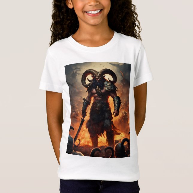 T-Shirt Un guerrier monstre avec la tête d'un bélier 1 (Devant)