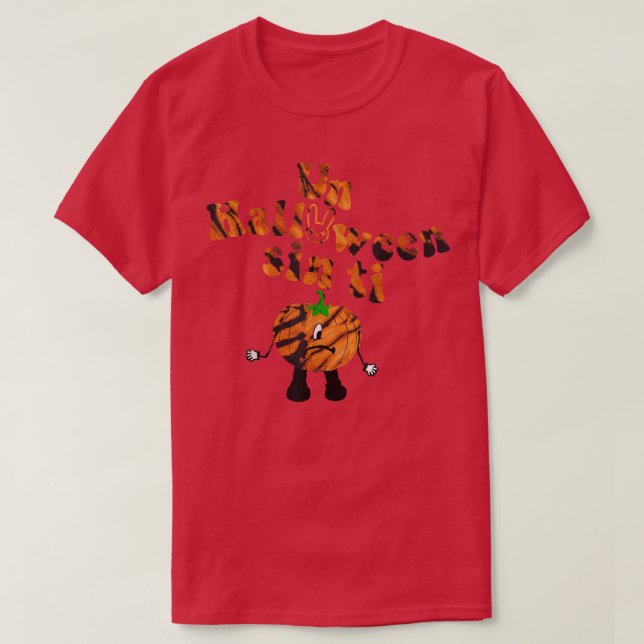 T-shirt Un Halloween Sin Ti Citrouille Un Oeil Tête Bunny  (Design devant)