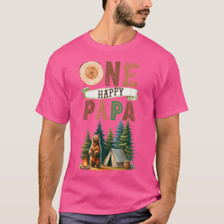 T-shirt Un Happy Papa Camper Premier Anniversaire Camping