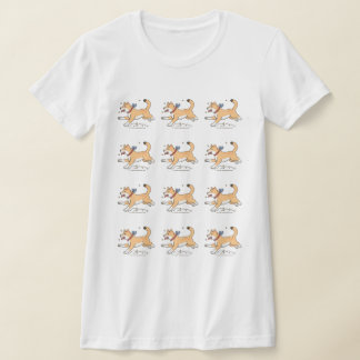 T-shirt Un Happy Runy Brown Hachiko Dog